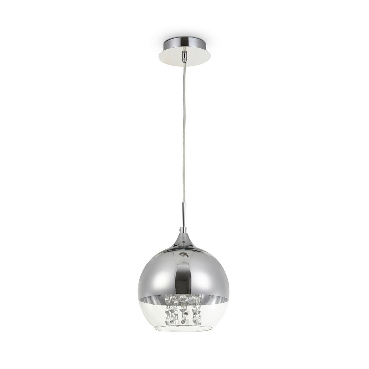 Pendelleuchte Fermi - Transparent/Nickelfarben, Trend, Glas/Metall (20/20/17,5cm) - MAYTONI
