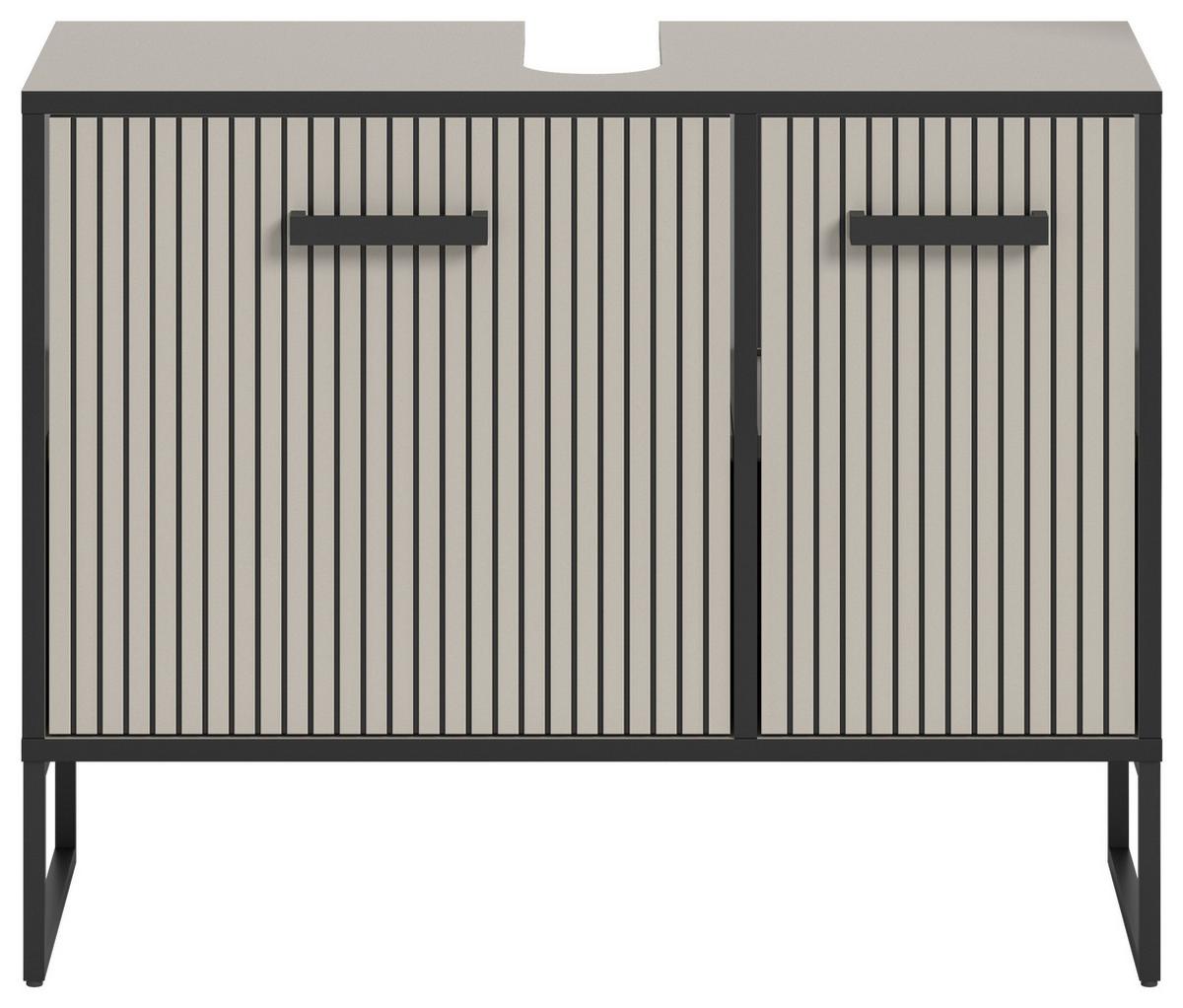 Waschbeckenunterschrank Bagno Kaschmir B: 80 Cm - Kaschmir/Schwarz, MODERN, Holzwerkstoff (80/63/36cm) - MID.YOU