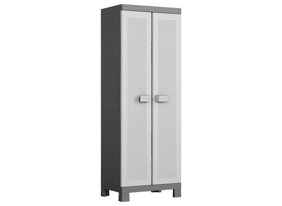 Geräteschrank Kunststoff Logico Hoch - Hellgrau/Schwarz, KONVENTIONELL, Kunststoff (65/182/45cm) - Keter Geräteschrank Kunststoff Logico Hoch - Hellgrau/Schwarz, KONVENTIONELL, Kunststoff (65/182/45cm) - Keter