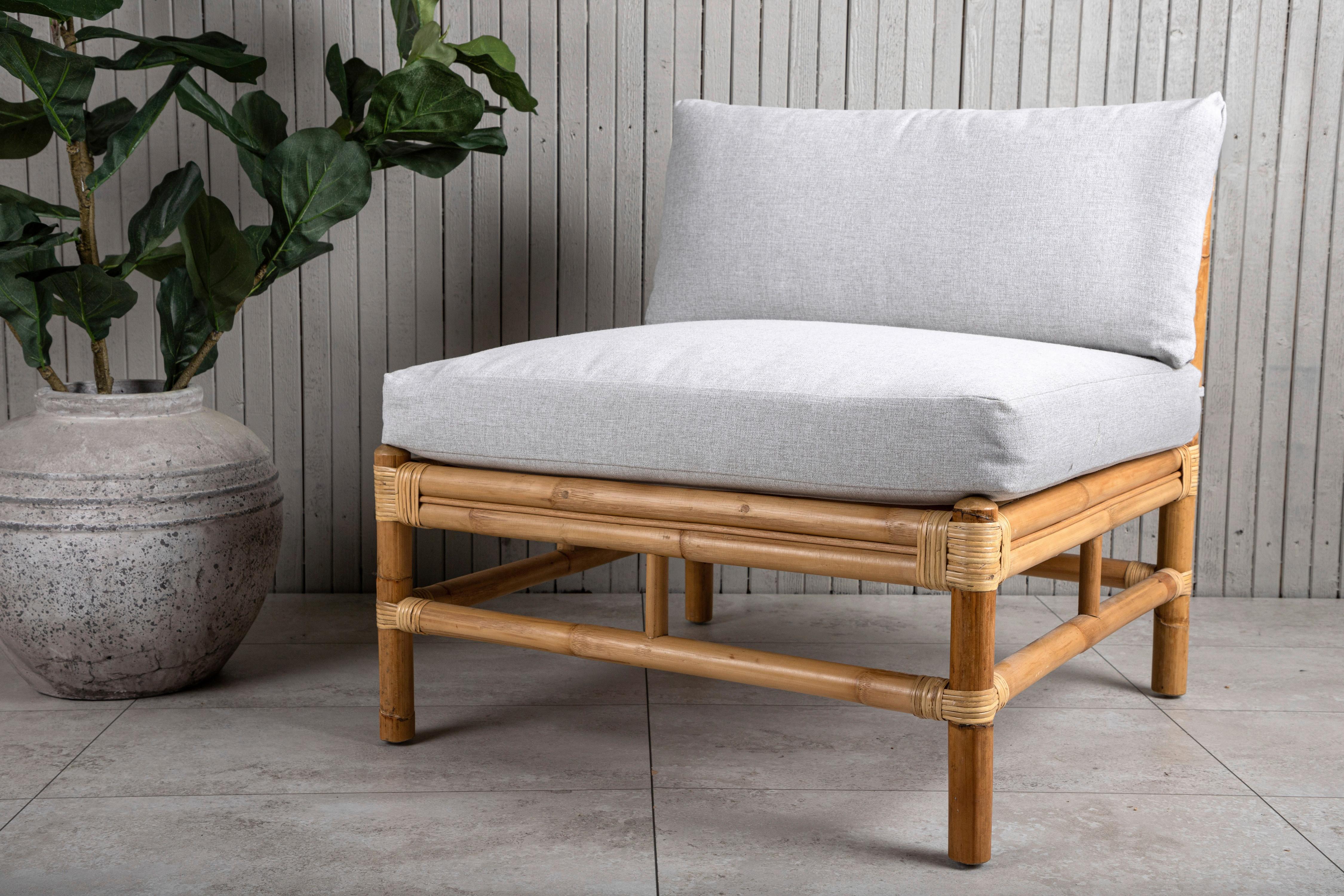 Loungesofa Cane - Hellbraun, KONVENTIONELL, Holz (71,5/71/75cm) - Gardenson