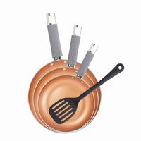 PFANNENSET Metall, Kunststoff 4-Teilig - Grau/Kupferfarben, Basics, Kunststoff/Metall