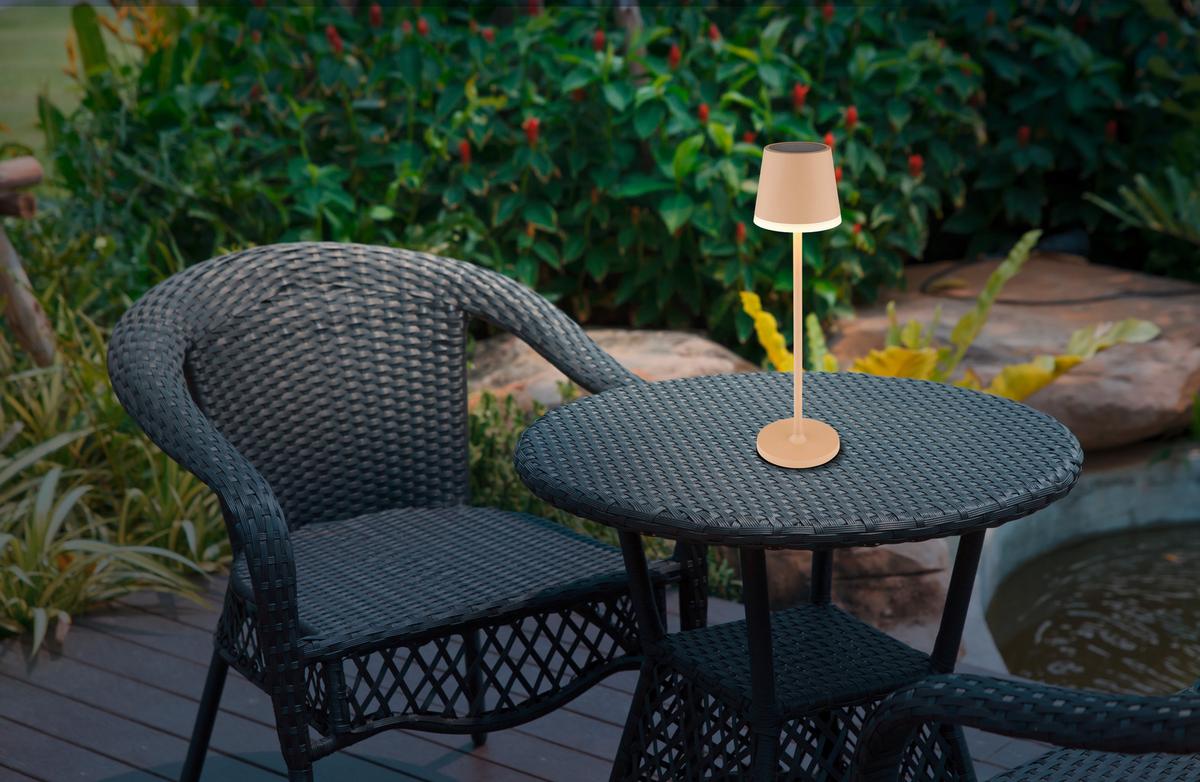 Solarleuchte 36637s - Sandfarben/Schwarz, Design, Kunststoff/Metall (11/26-41cm) - Globo