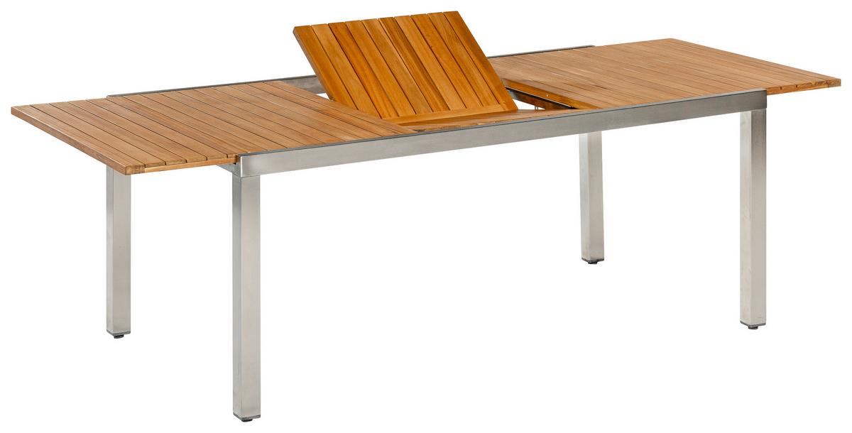 Gartenset Keros - Silberfarben/Naturfarben, MODERN, Holz/Metall - Gardenson