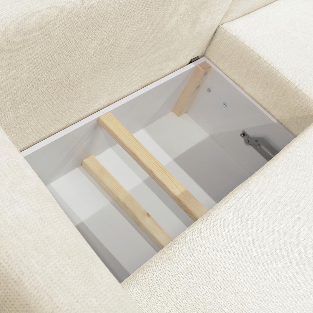 Ecksofa Vivaldi Creme S: 240x201 Cm - Creme/Schwarz, Design, Textil (240/201cm) - MID.YOU