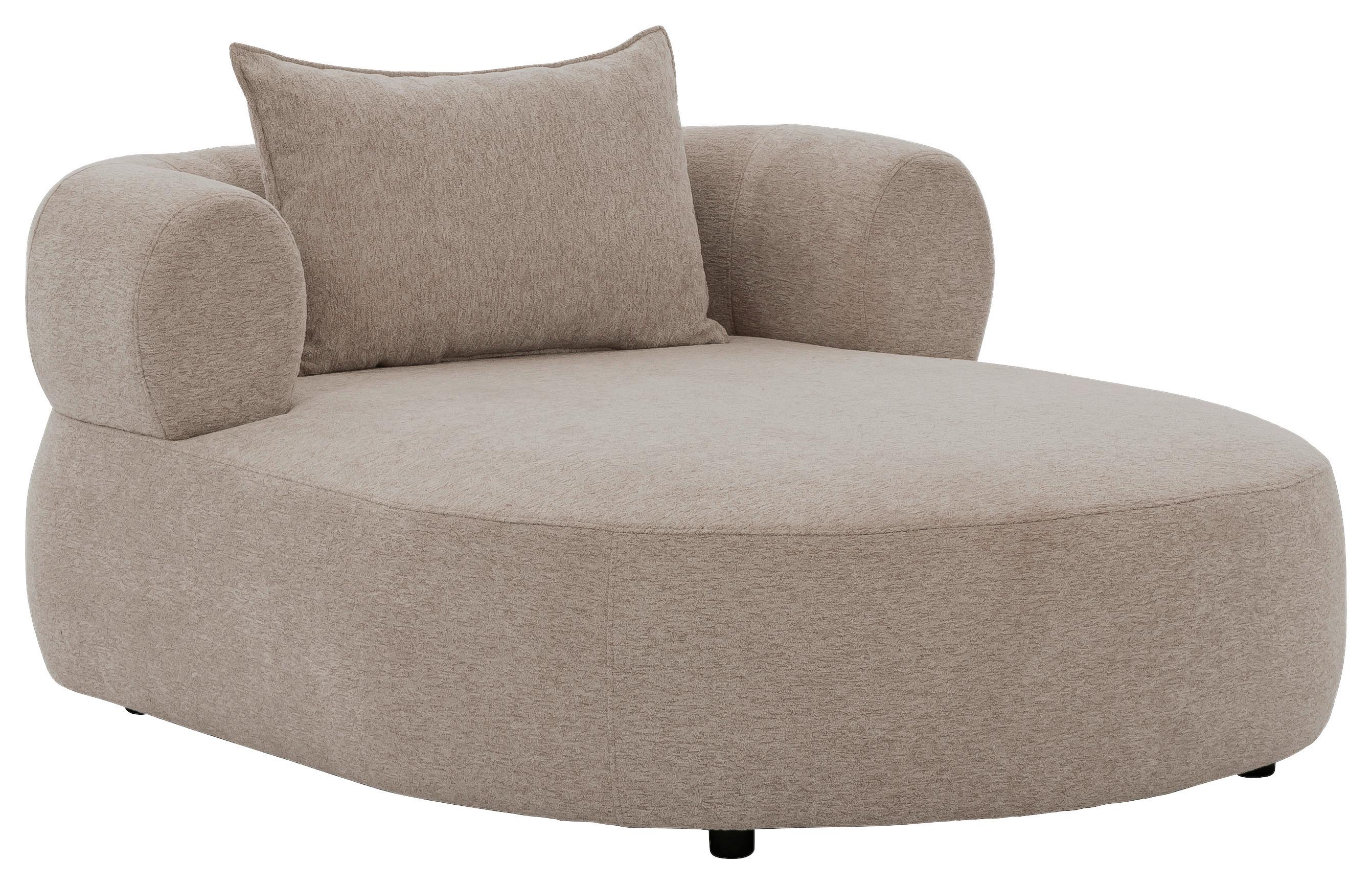 XXL-Sessel Ferro Hellbraun B: 122 cm - Hellbraun/Schwarz, Design, Textil (122/76/156cm) - Livetastic