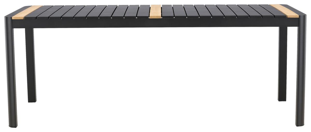Gartentisch Togo Teakholz/metall L 100 Cm - Schwarz, KONVENTIONELL, Holz/Metall (100/75/200cm) - Gardenson