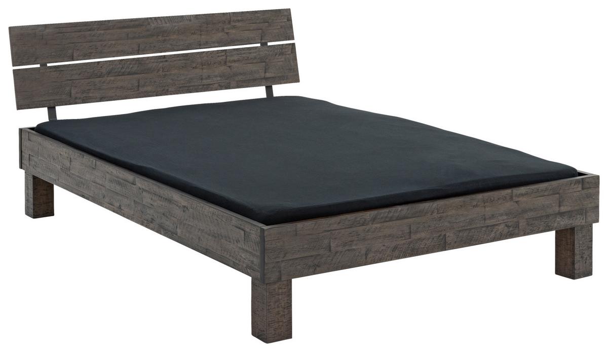 Bett Factory-line Kopfteil Mit 2 Paneele 200x200 - Grau/Akaziefarben, KONVENTIONELL, Holz (200/200cm) - Hasena