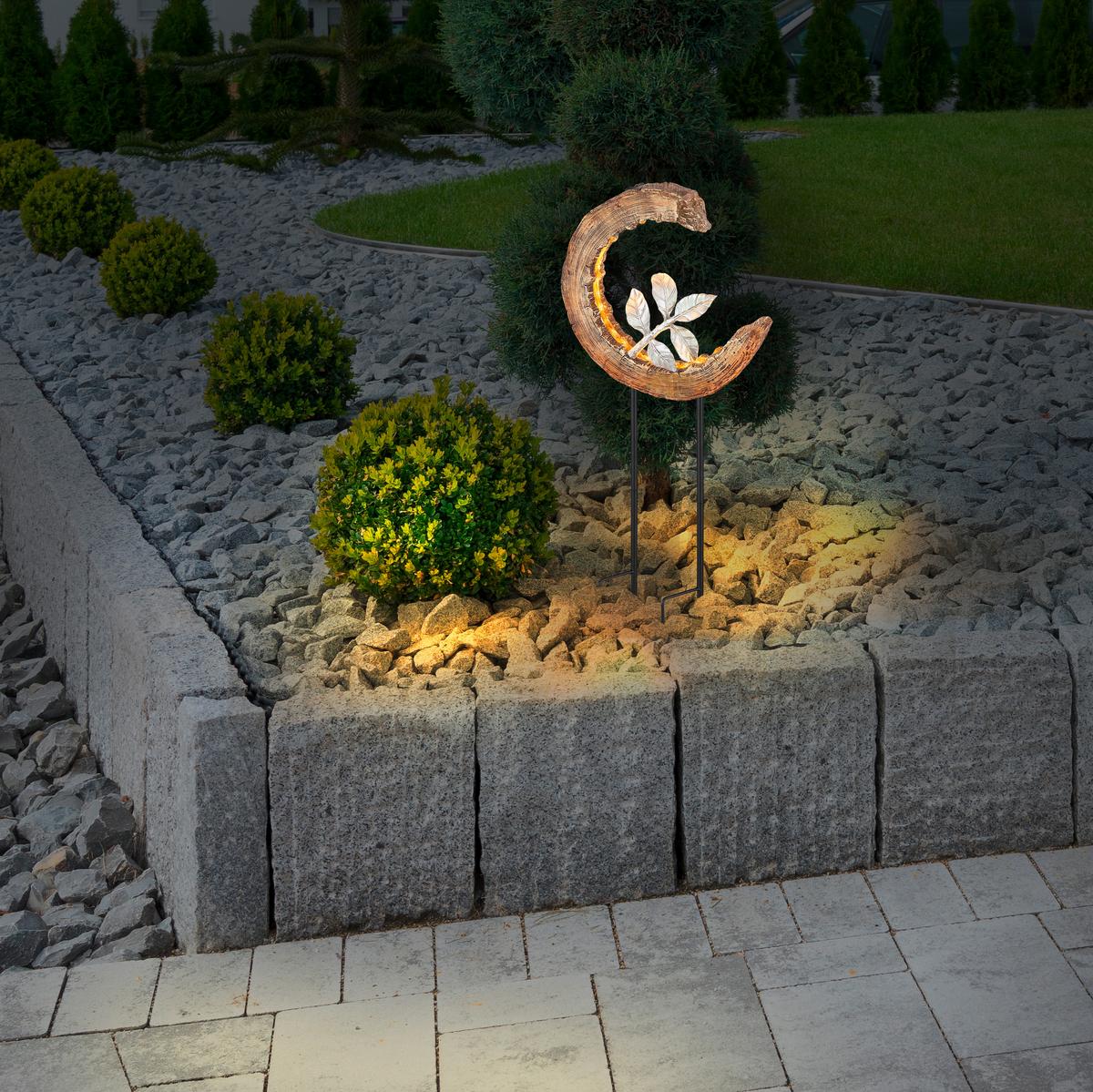 Solarleuchte 36514 - Silberfarben/Schwarz, Design, Kunststoff/Metall (24/10/52cm) - Globo