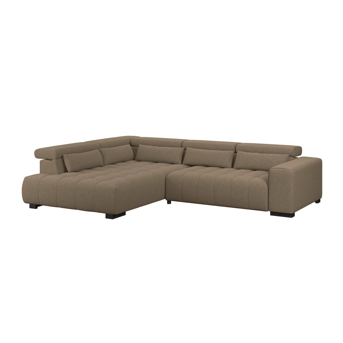 Ecksofa Matera Braun S: 226x311cm - Schwarz/Braun, Trend, Textil (226/311cm)