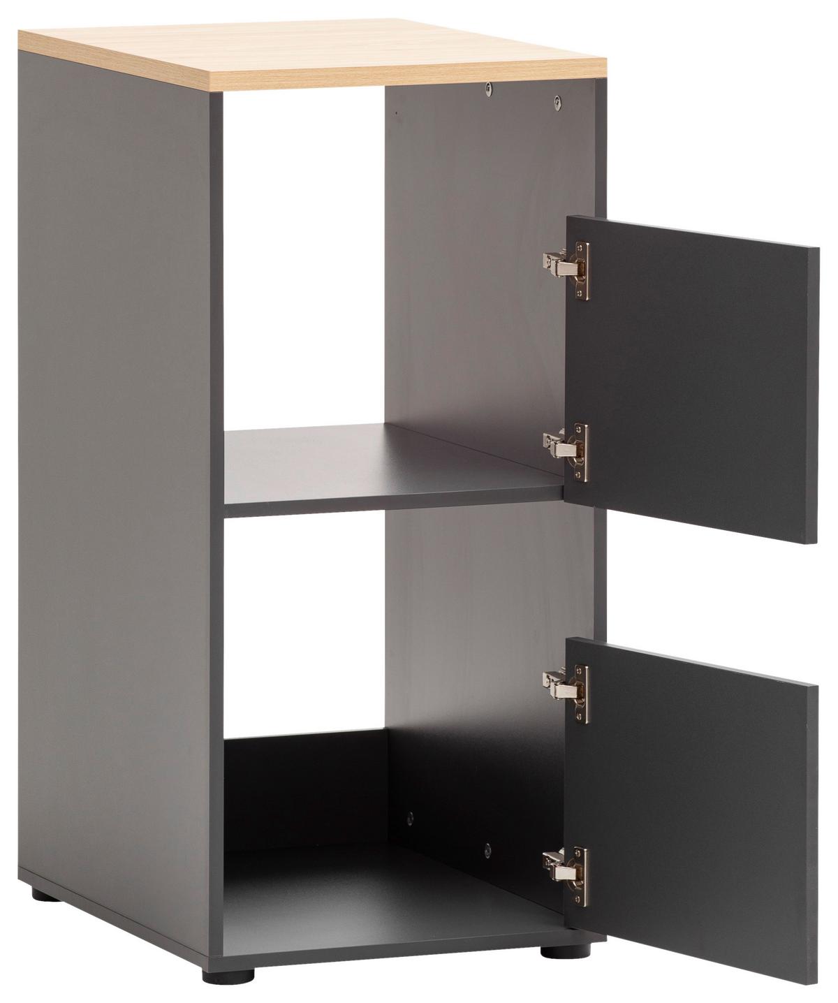 Mehrzweckschrank Anthrazit/eichefarben B:45,1cm - Eichefarben/Anthrazit, MODERN, Holzwerkstoff (45,1/95,8/60cm) - MID.YOU