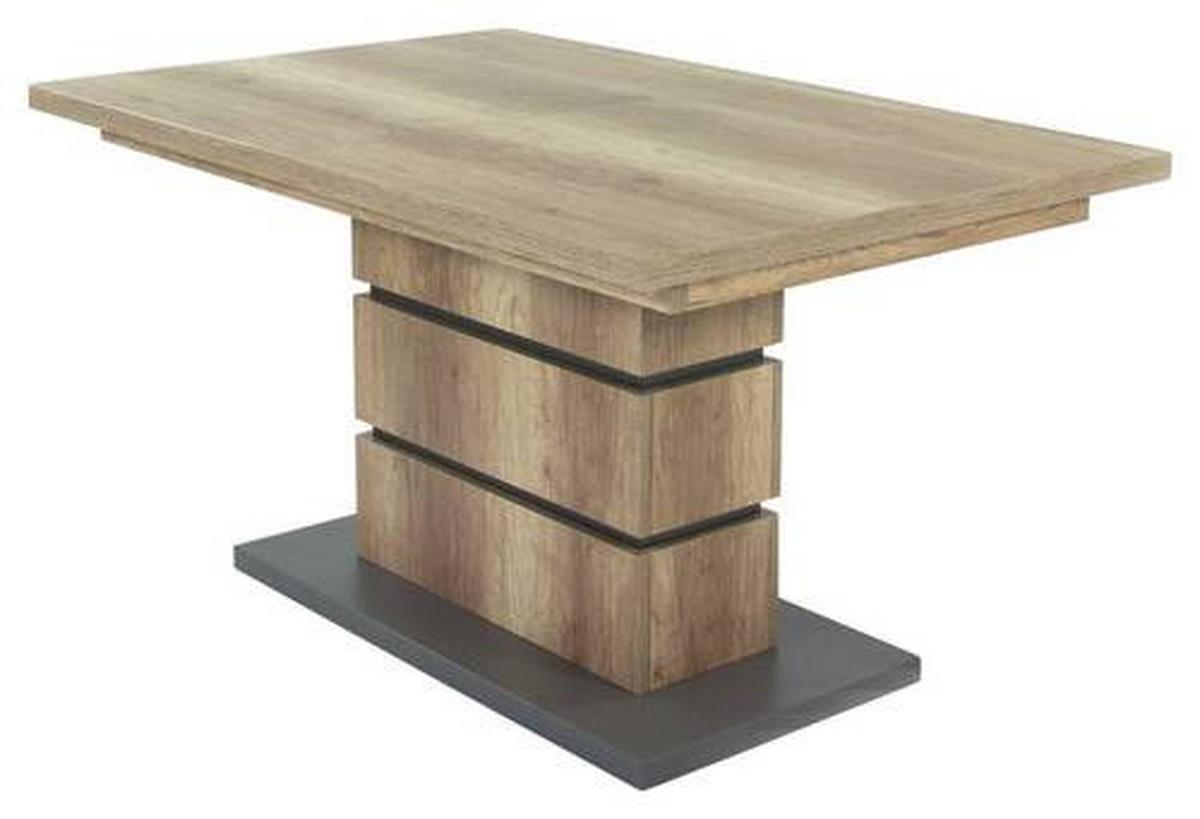 Esstisch ausziehbar Bea 140-190x86 cm Eiche Dekor - Anthrazit/Braun, MODERN, Holzwerkstoff (140/86/75cm) - MID.YOU