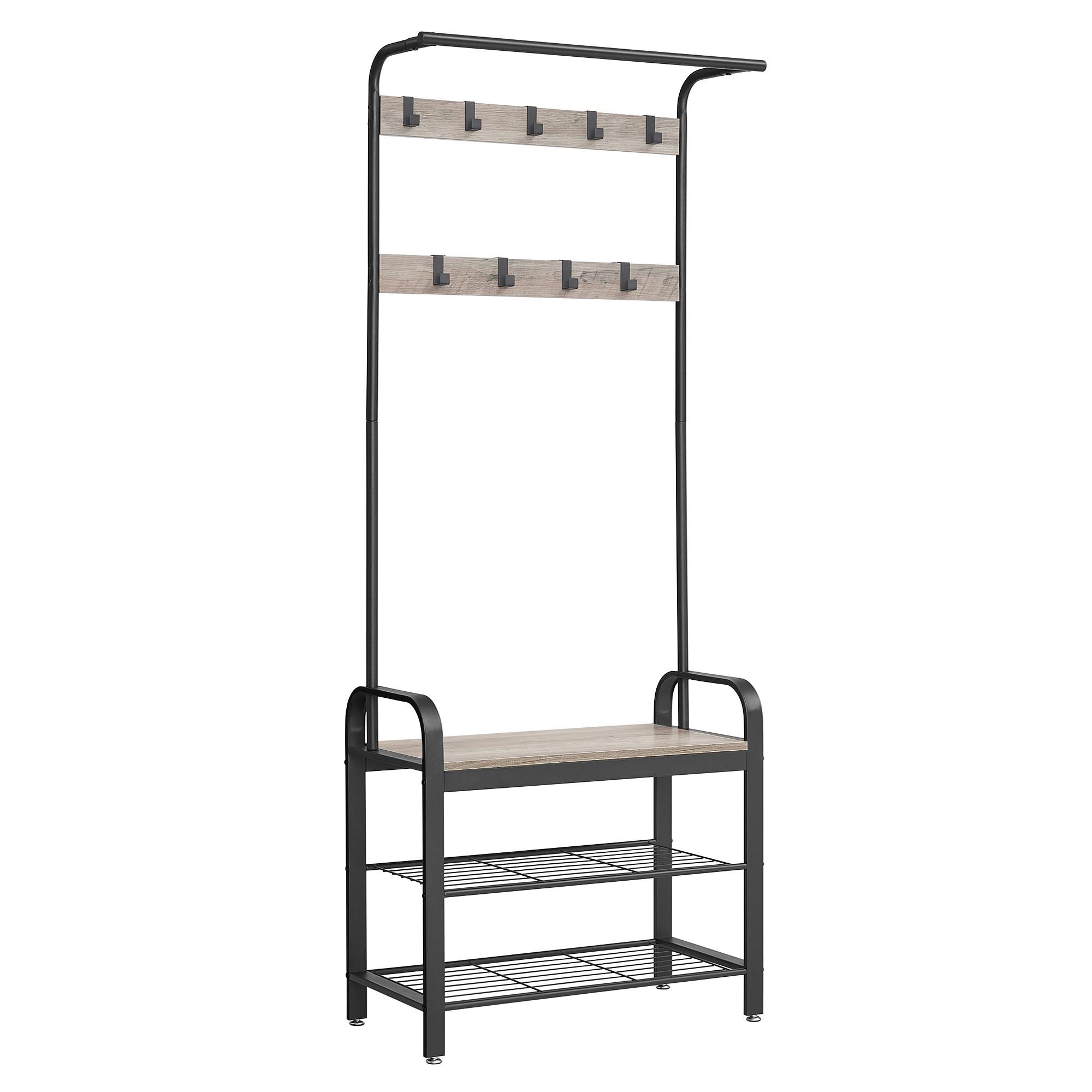 PREDSIEŇOVÝ NÁBYTOK GRAU - čierna/sivá, Trend, kov/kompozitné drevo (72/183/33,7cm) - Boxxx