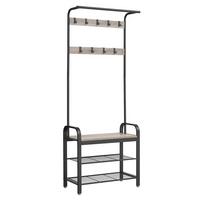 PREDSIEŇOVÝ NÁBYTOK GRAU - čierna/sivá, Trend, kov/kompozitné drevo (72/183/33,7cm) - Boxxx