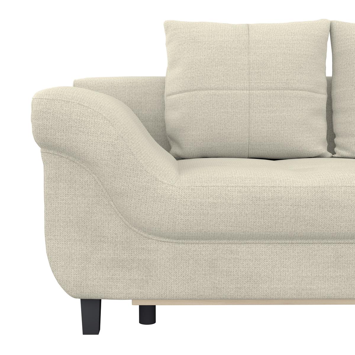 Ecksofa mit Schlaffunktion Mendoza New Chenille 309x197cm - Hellgrau/Schwarz, KONVENTIONELL, Textil (309/197cm) - Ondega