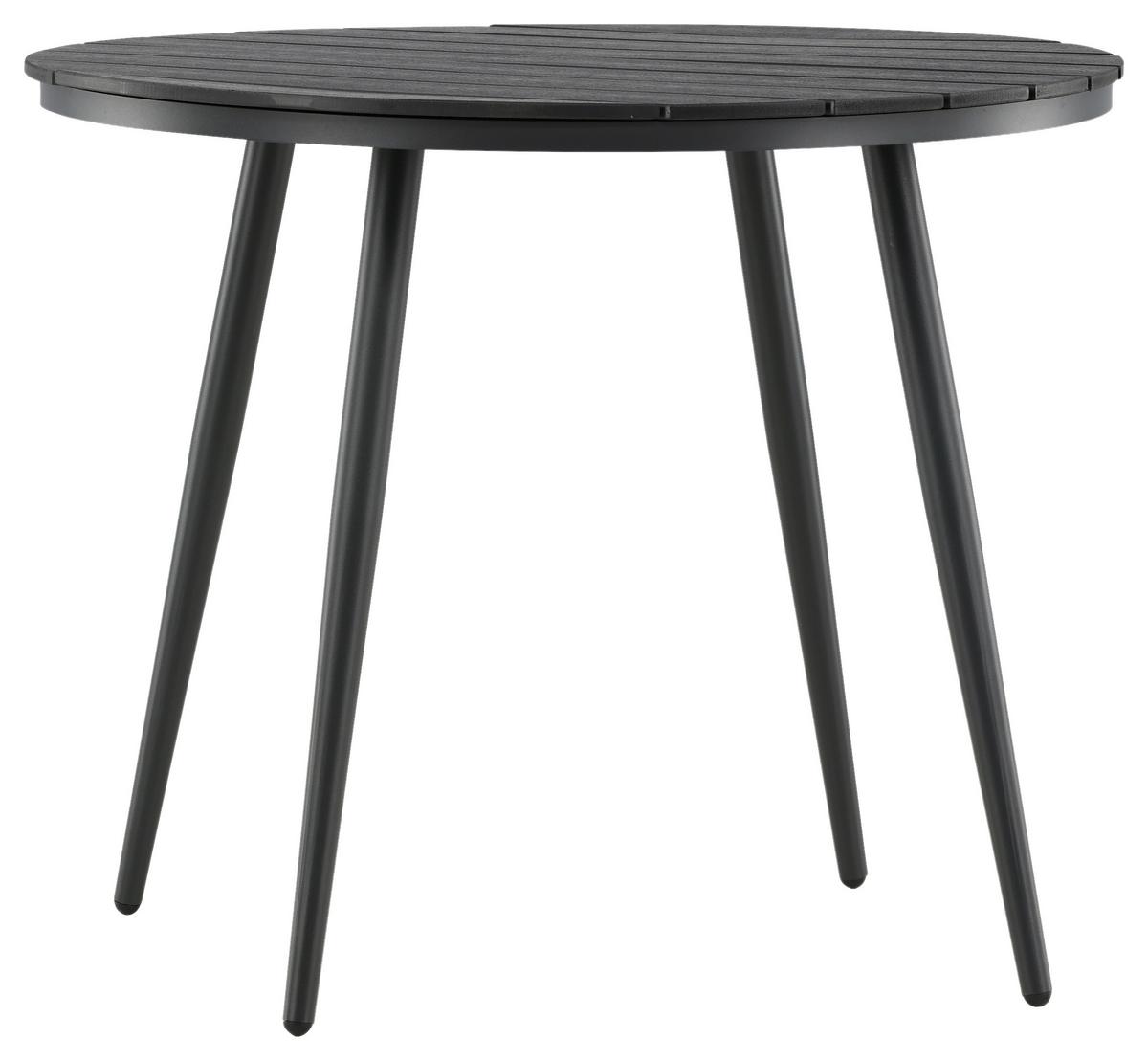 Gartentisch Break Aluminium D: 90cm - Schwarz, KONVENTIONELL, Kunststoff/Metall (90/74cm) - Gardenson