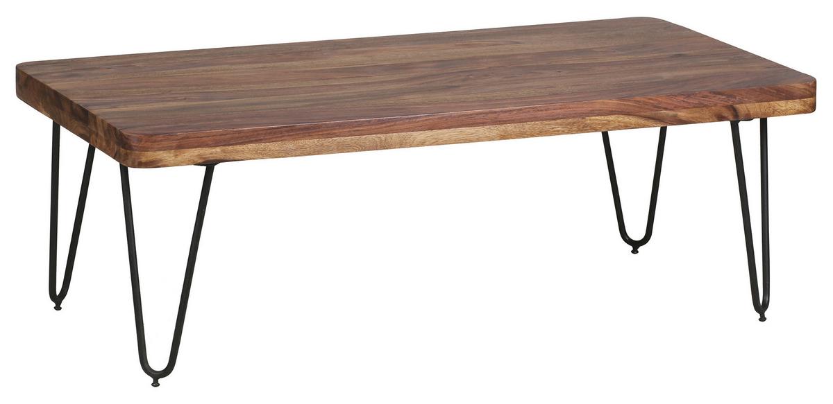 Konferenční stolek Bagli masív - černá/barvy sheesham, Design, kov/dřevo (115/60/40cm) - MID.YOU