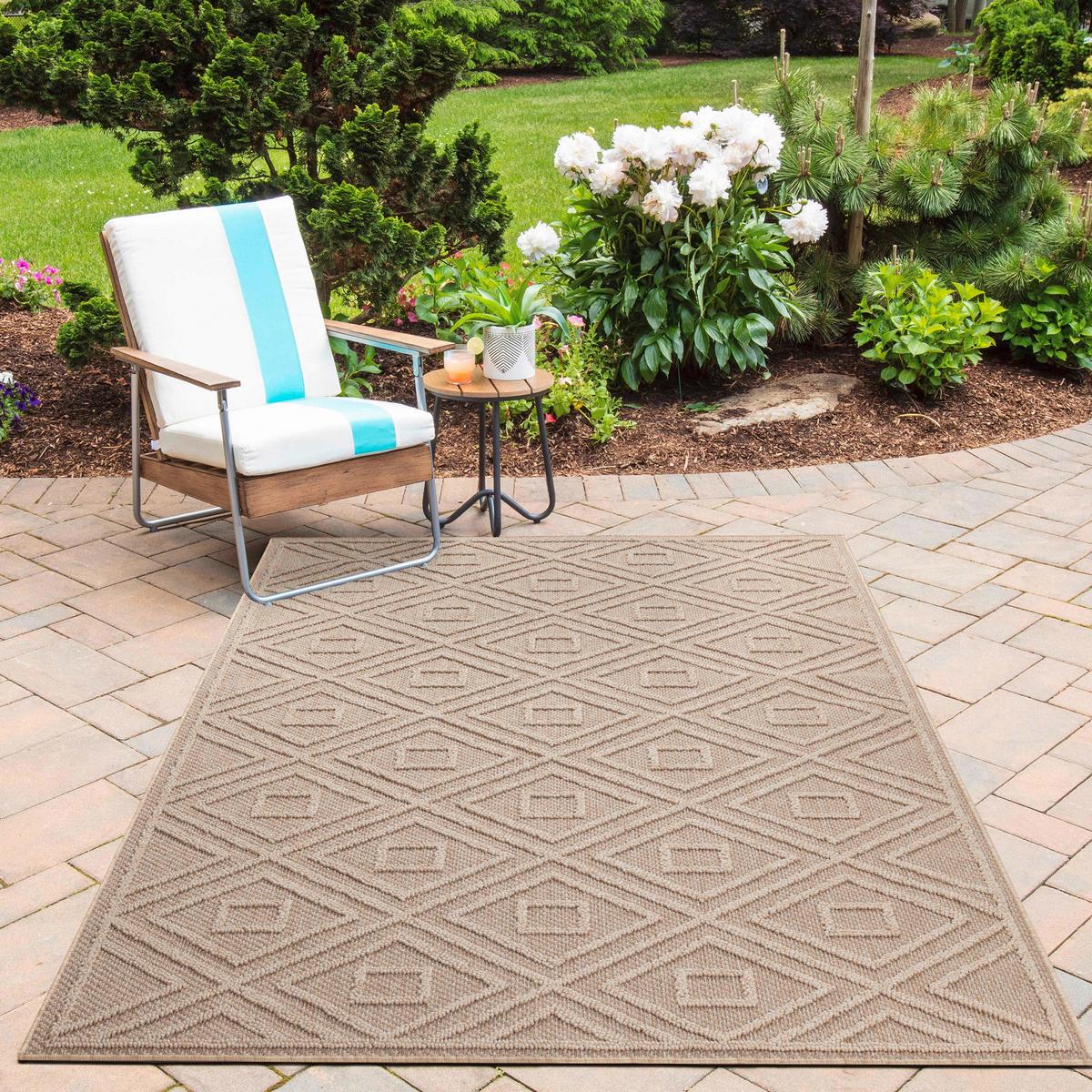 Outdoorteppich Patara - Beige, Design, Textil (160/230cm) - Novel