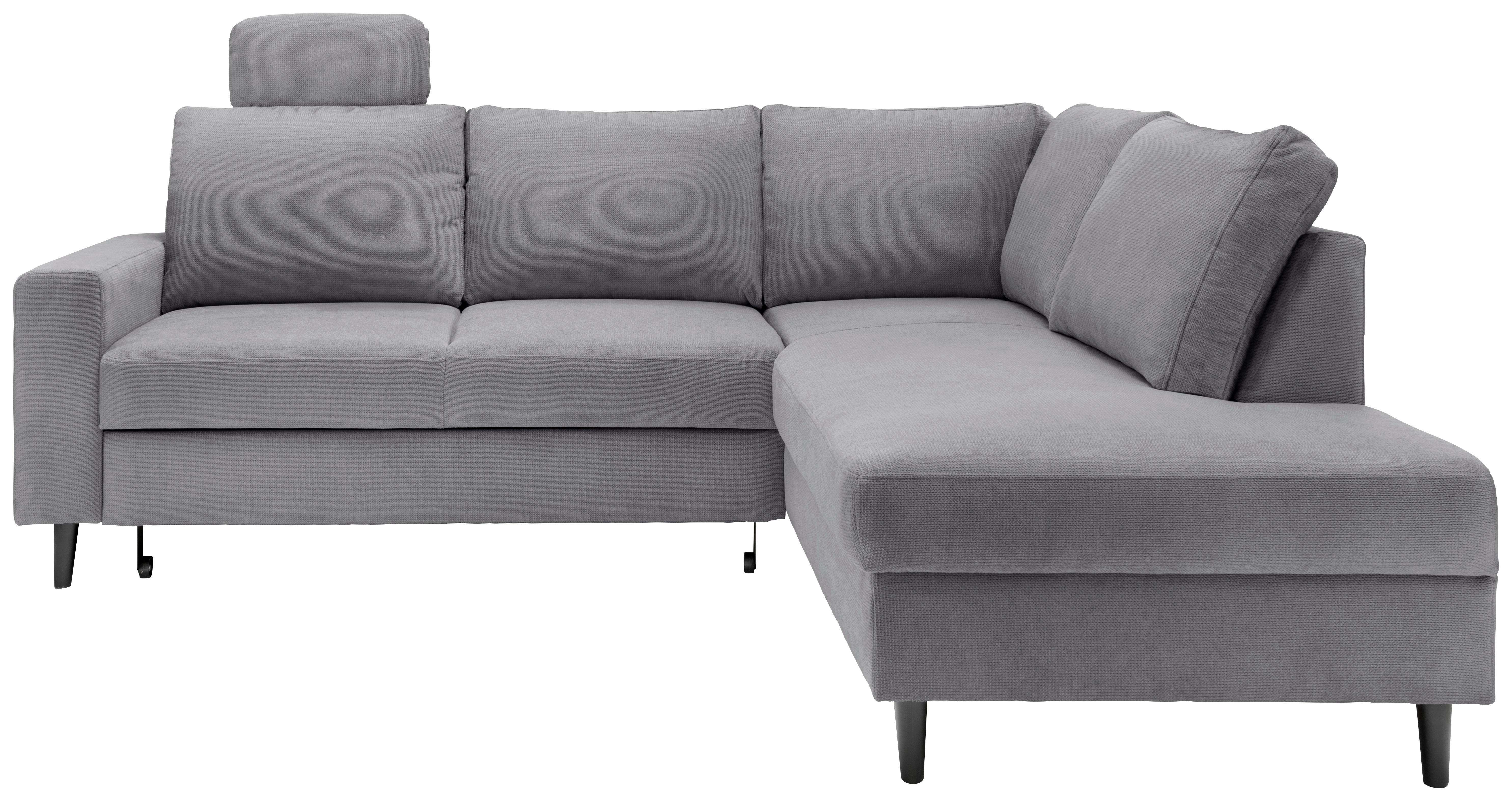 Eckschlafsofa Passione Dunkelgrau S: 242x200 Cm - Dunkelgrau/Schwarz, MODERN, Textil (242/200cm) - Livetastic