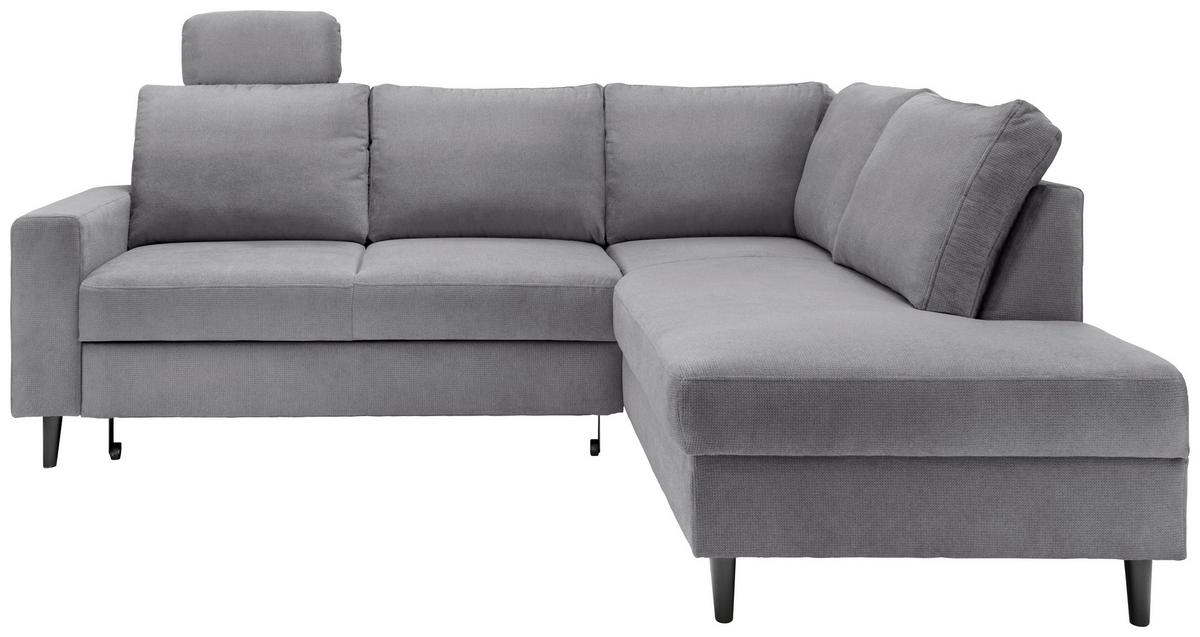 Eckschlafsofa Passione Dunkelgrau S: 242x200 Cm - Dunkelgrau/Schwarz, MODERN, Textil (242/200cm) - Livetastic