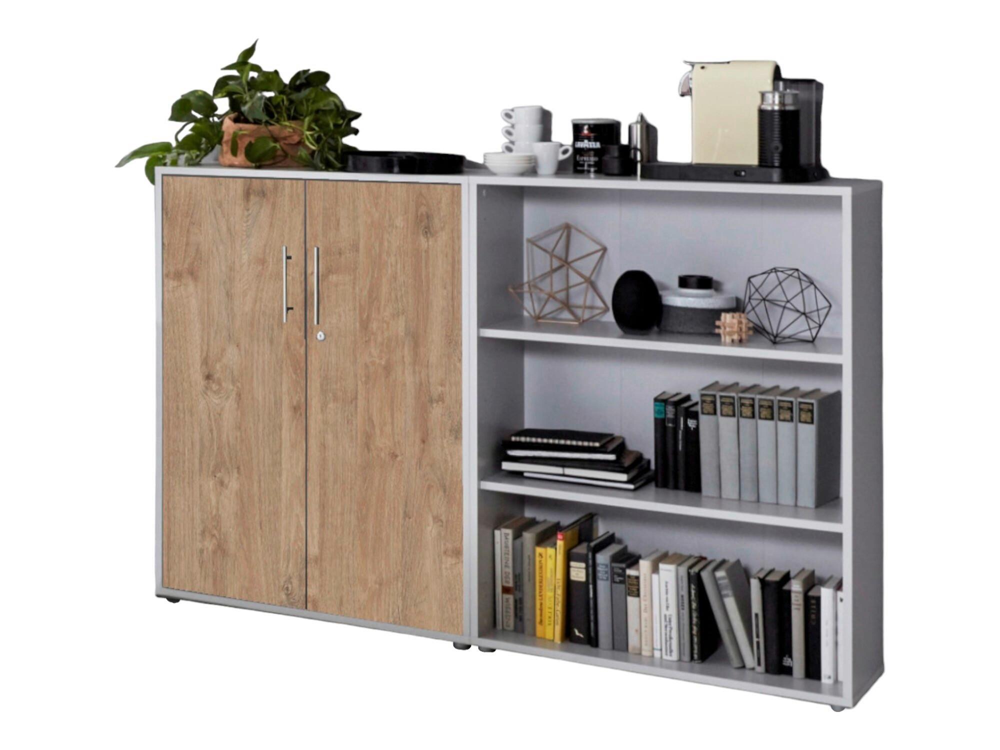 Aktenschrank Office Edition Grau/Eiche Dekor B: 168,8cm