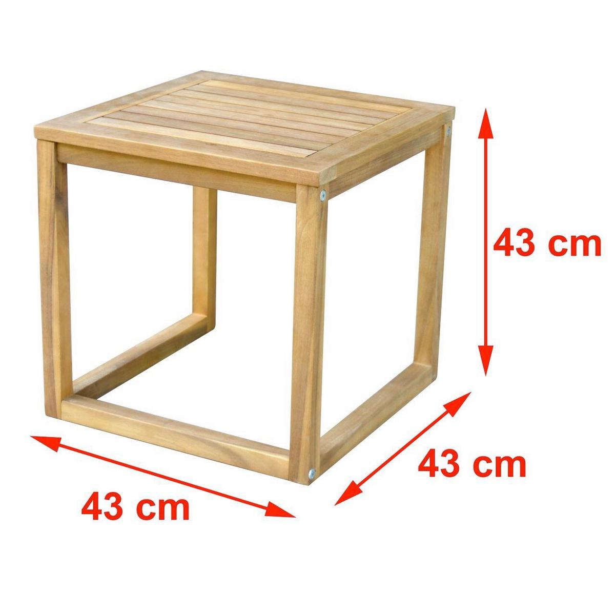 Gartentisch Holz L: 80 cm - Akaziefarben, Basics, Holz (50/50/50cm)