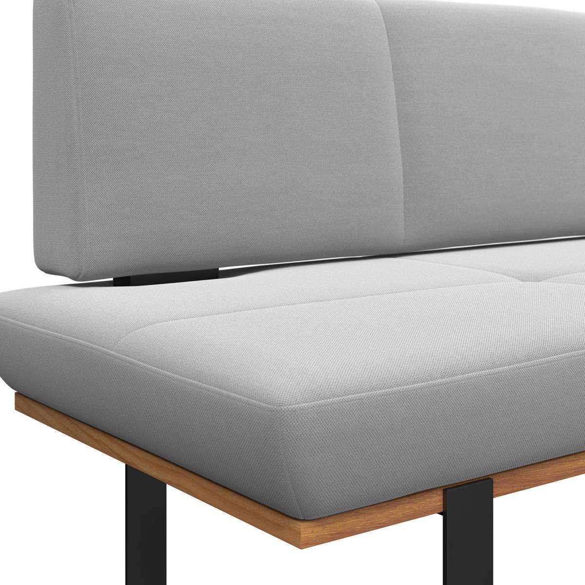 Sitzbank Tristan Webstoff hellgrau, B: 170cm - Hellgrau/Schwarz, MODERN, Holz/Textil (170/48/90cm) - James Wood