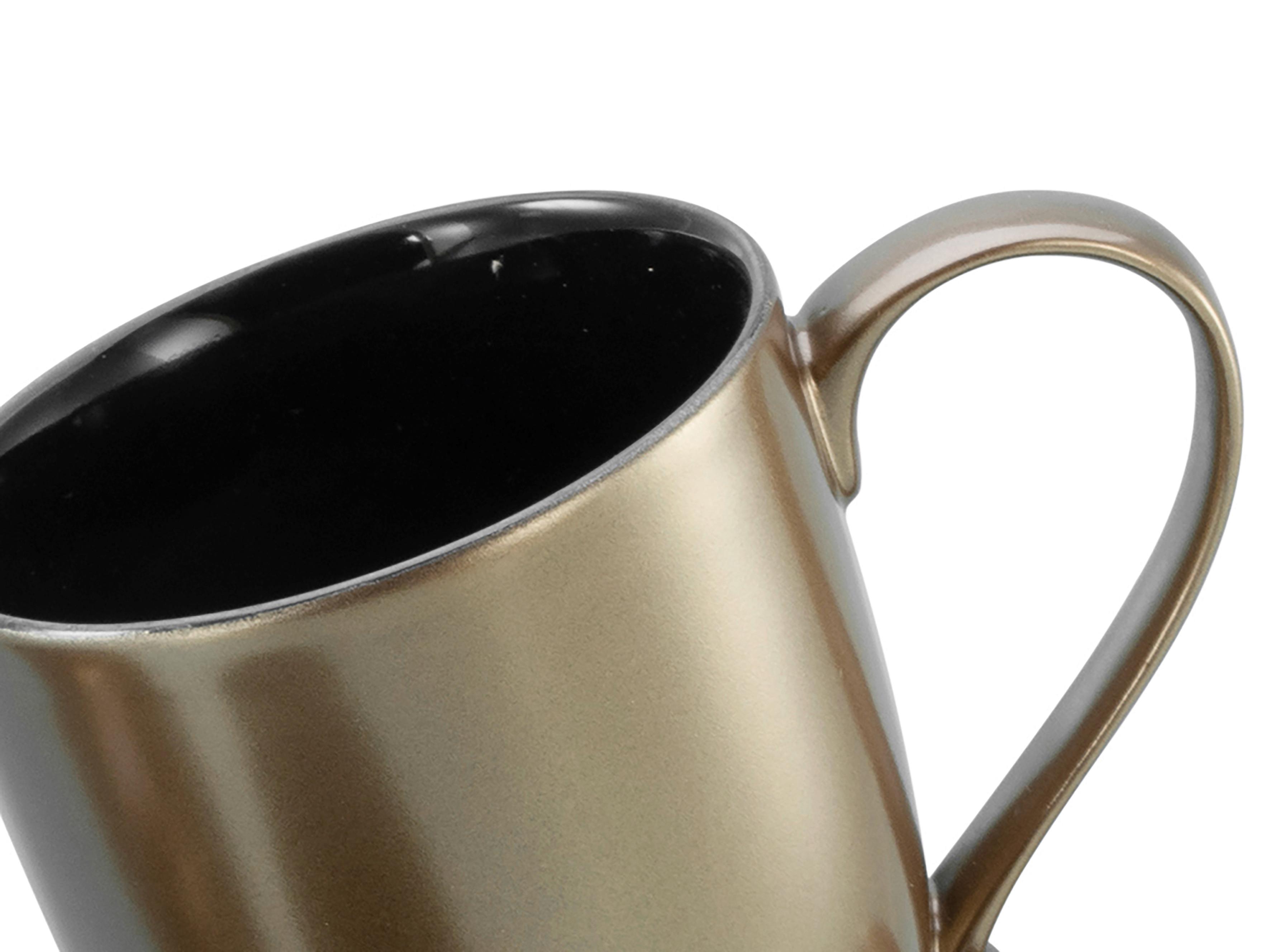 Kaffeebecher Golden Days Schwarz/Goldfarben - Goldfarben/Schwarz, Basics, Keramik - Creatable