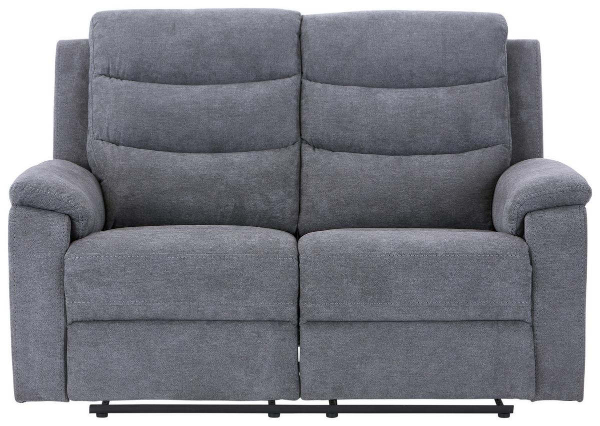 Dvoumístná relaxační pohovka Manchester, šedá - šedá/černá, Konvenční, textil/plast (153/102/93cm) - Based