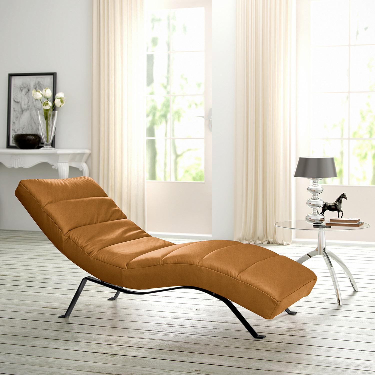 Relaxliege Swing Black Cognac B: 65 Cm - Cognac/Schwarz, Design, Textil (65/65-95/171cm) - Livetastic