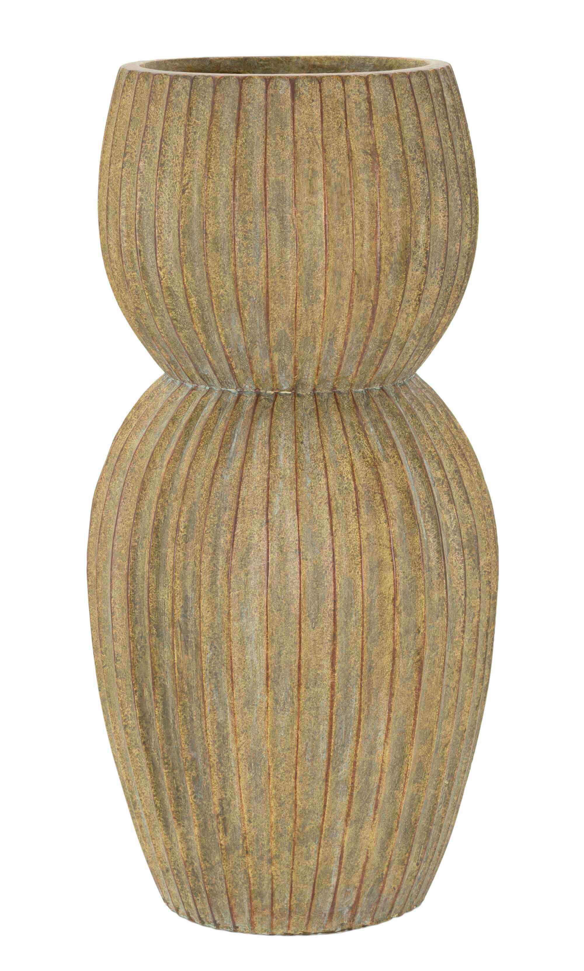 Vase Breeze Pot Olivgrün B: 25 cm - Olivgrün, Basics, Metall (25/52.5/25cm)