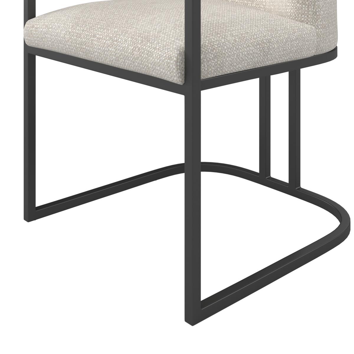 Stolička s podrúčkami AMARA - čierna/svetlosivá, Modern, kov/drevo (55/81,5/60cm) - Bessagi Home