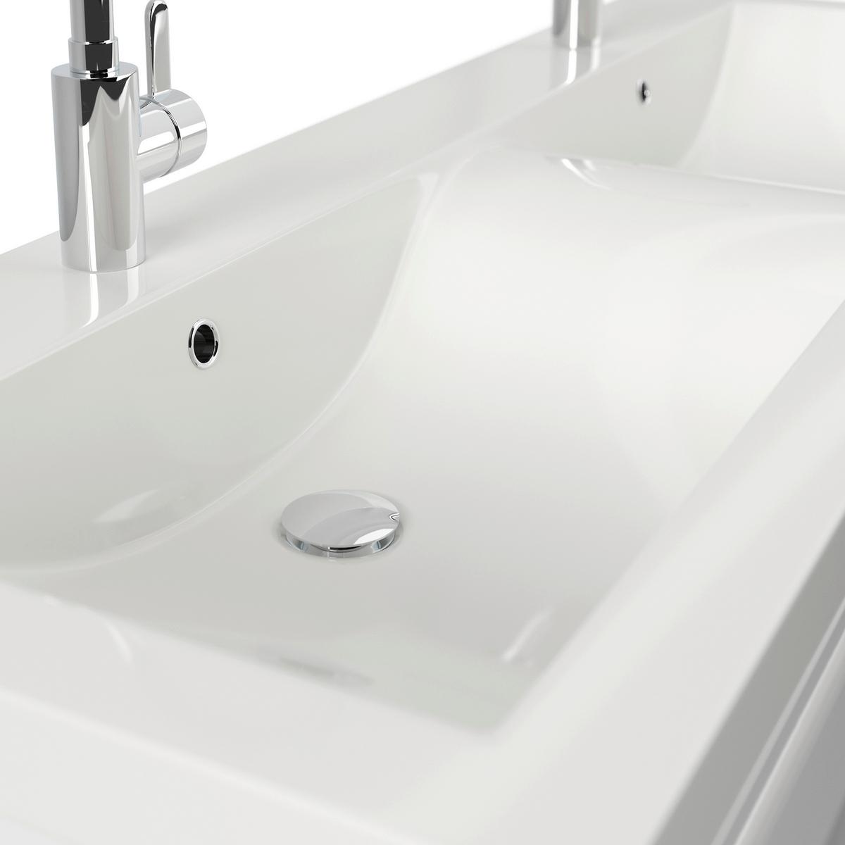 WASCHTISCHKOMBI Fellini, Weiß HG B: 60 cm - Weiß Hochglanz/Weiß, Basics, Keramik/Holzwerkstoff (60cm) - MID.YOU