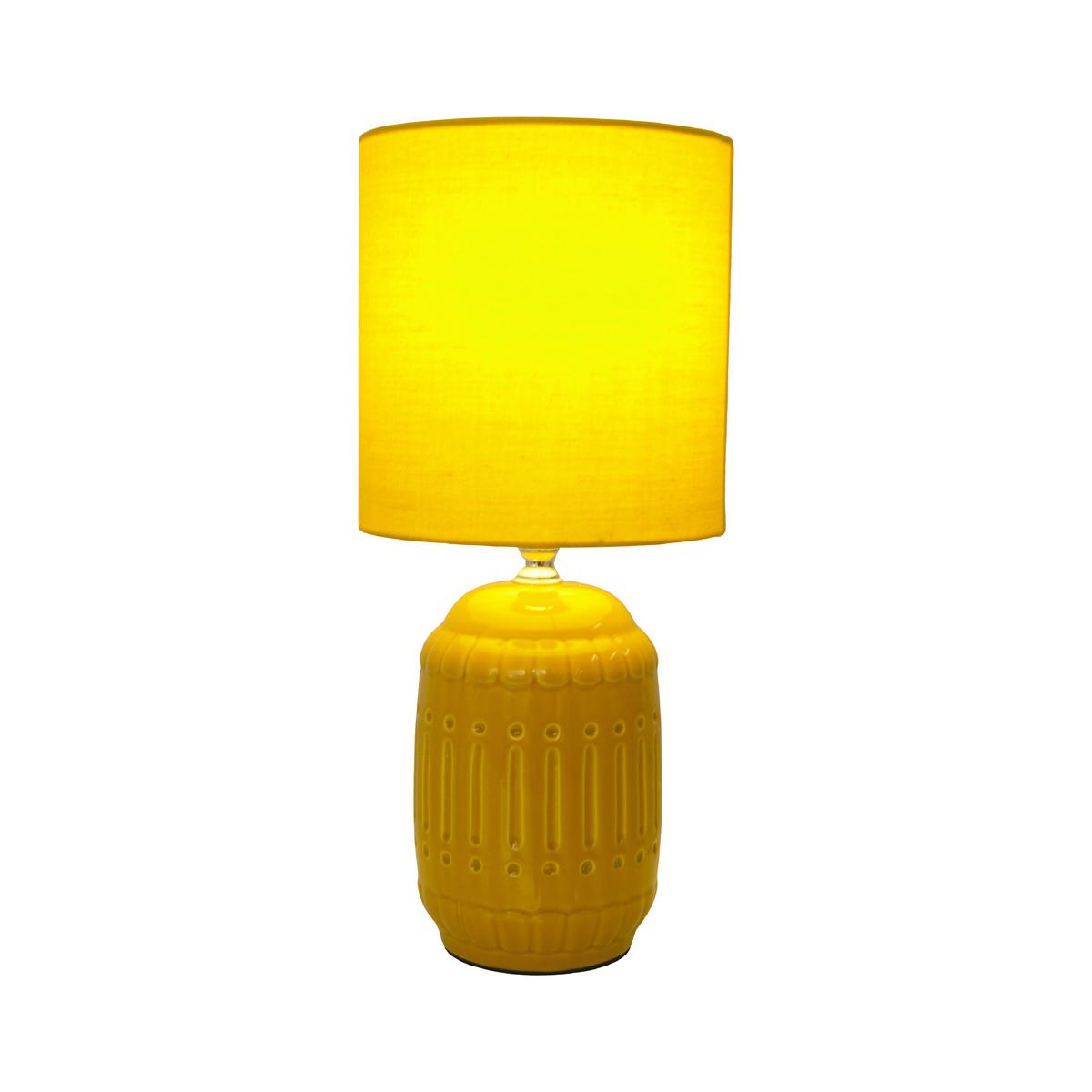Tischlampe Gelb 3188315 - Gelb, Design, Keramik/Textil (41/41/31cm) - Näve