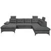 Wohnlandschaft Durban U Graphitfarben U:170/324/218 cm - Schwarz/Graphitfarben, KONVENTIONELL, Textil (170/324/218cm) - MID.YOU