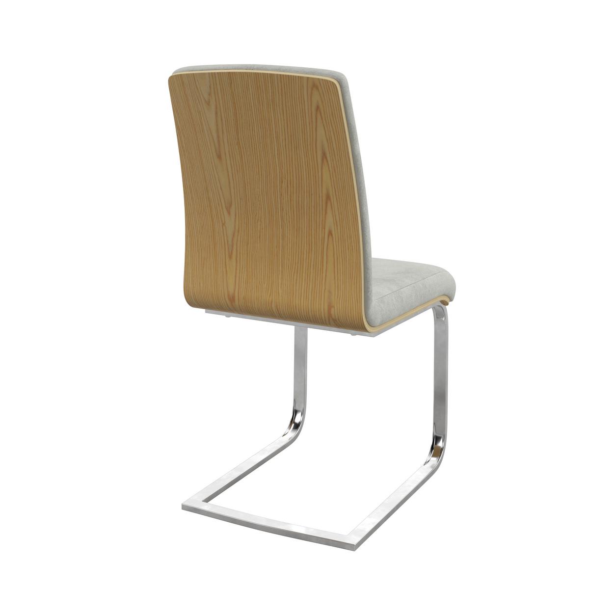 Stolička s pružným podnožím NUBIA - krémová/farba duba, Modern, kov/drevo (44/90/59cm) - Bessagi Home