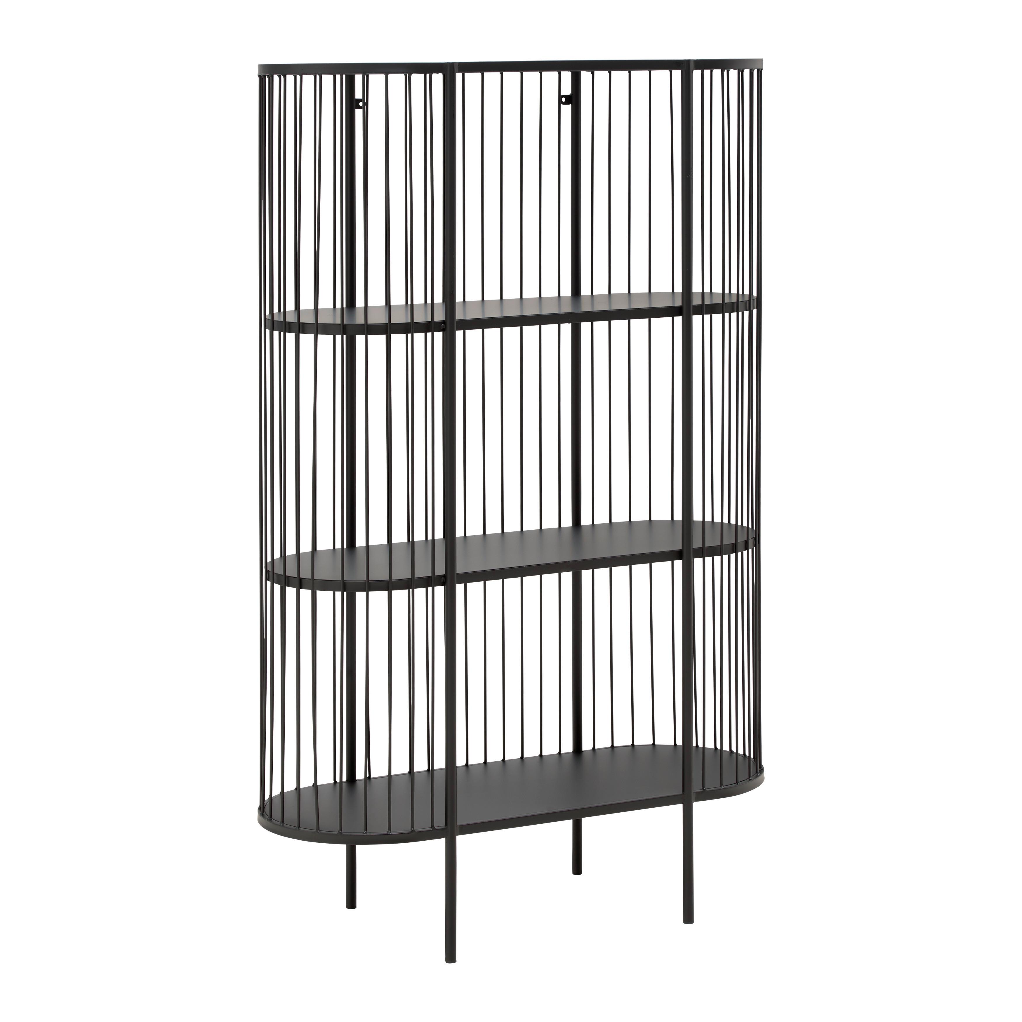 REGÁL TIAGO -EXKLUSIV- - čierna, Lifestyle, kov (80/125/34cm) - Mömax