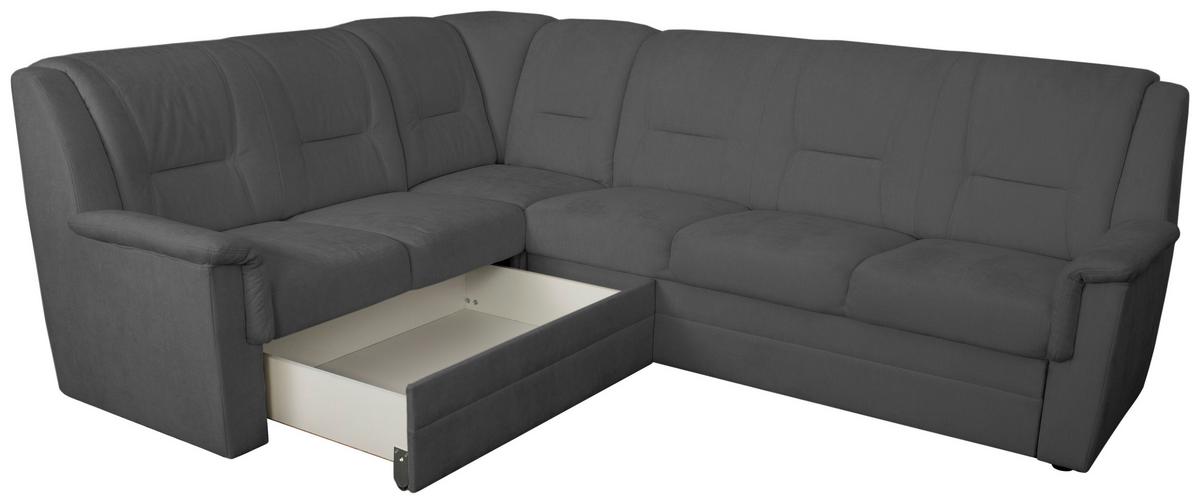 ECKSCHLAFSOFA Rafael, Graphit S: 279x224cm - Beige/Schwarz, Trend, Textil (279/224cm)