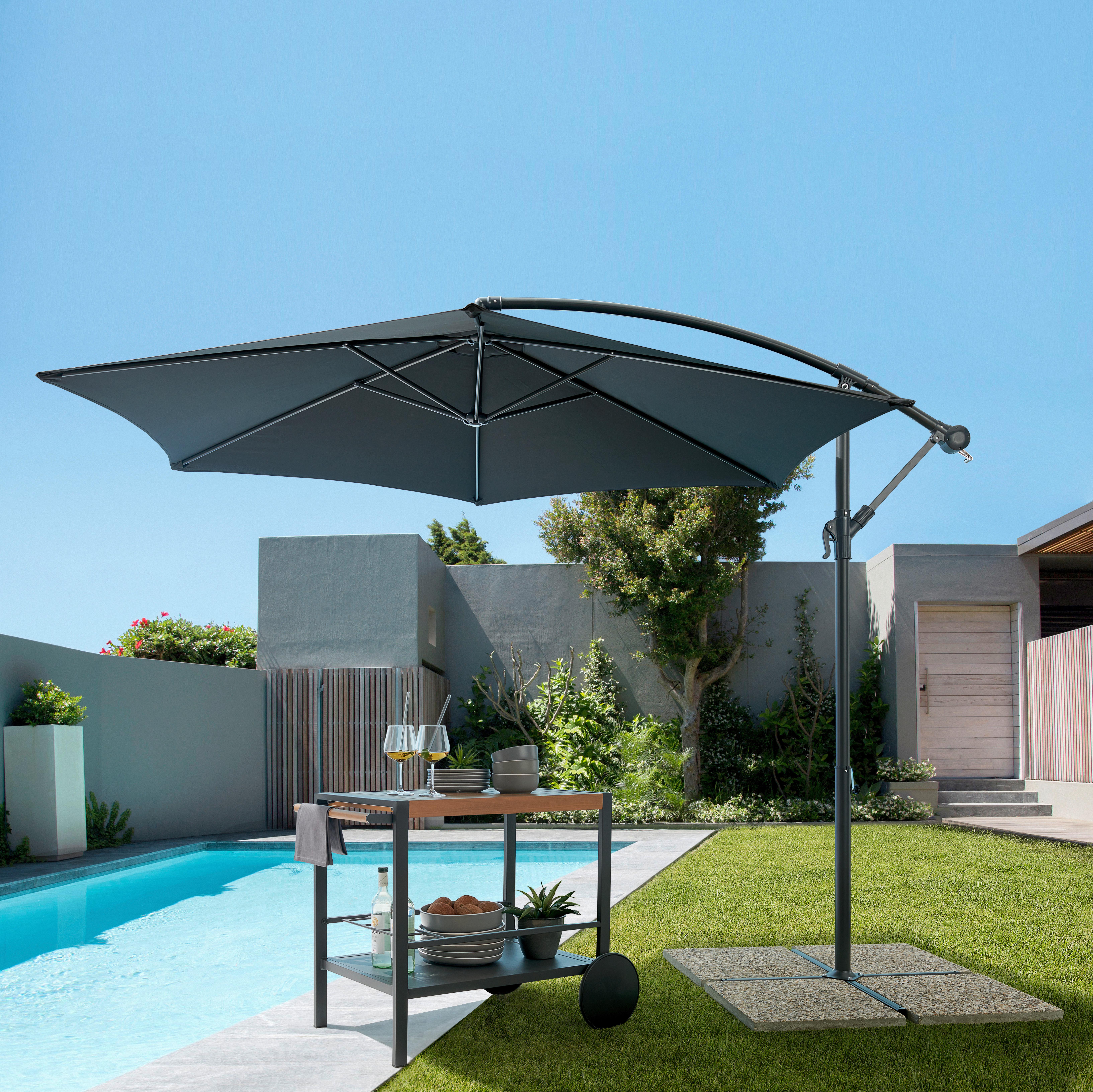 BOČNÍ SLUNEČNÍK Gap, 295/245cm, antracit - antracitová, Moderní, kov/textil (295/245cm) - Mömax