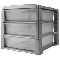 Schubladenbox Office 3 Grau Kunststoff 3 Laden - Grau, Basics, Kunststoff (38/29,5/30cm)