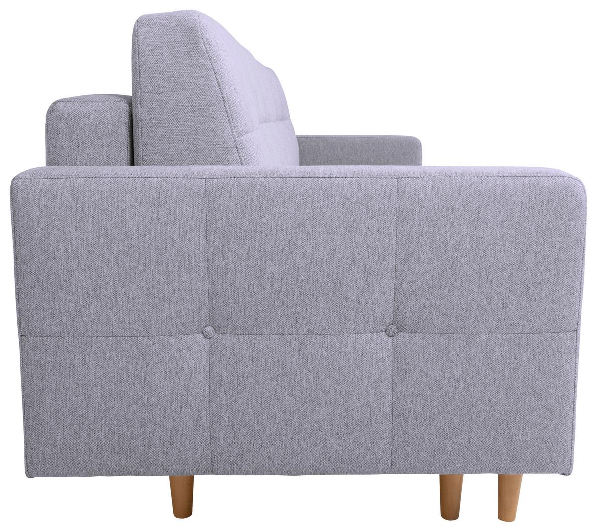 Schlafsofa Noret Graublau B: 222 Cm - Eiche Wotan/Hellgrau, KONVENTIONELL, Textil (222/93/99cm) - MID.YOU