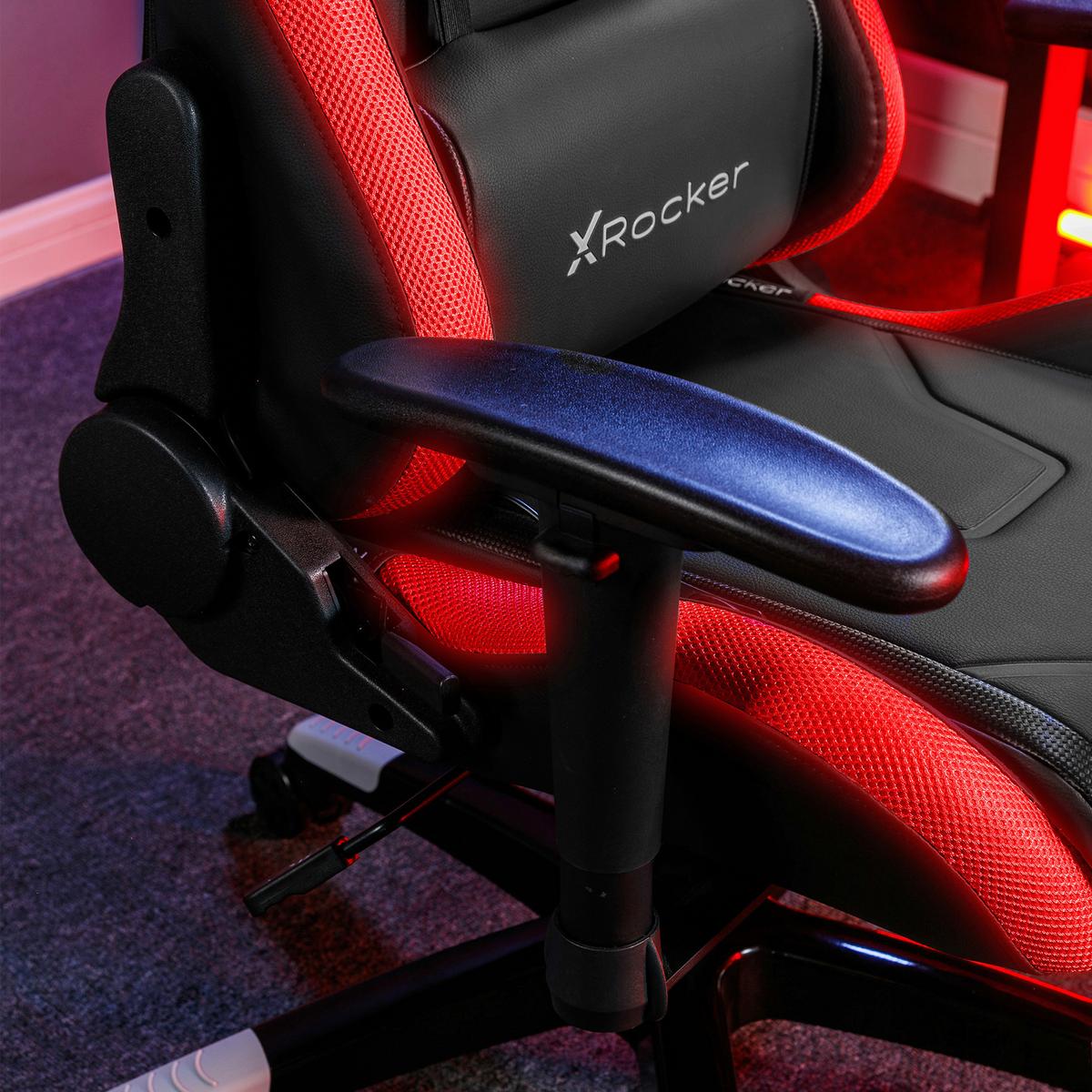 Gaming Stuhl Agility Compact inkl. Kissen und Led, Schwarz - Schwarz, MODERN, Kunststoff/Textil (55/113/62,5cm) - X Rocker