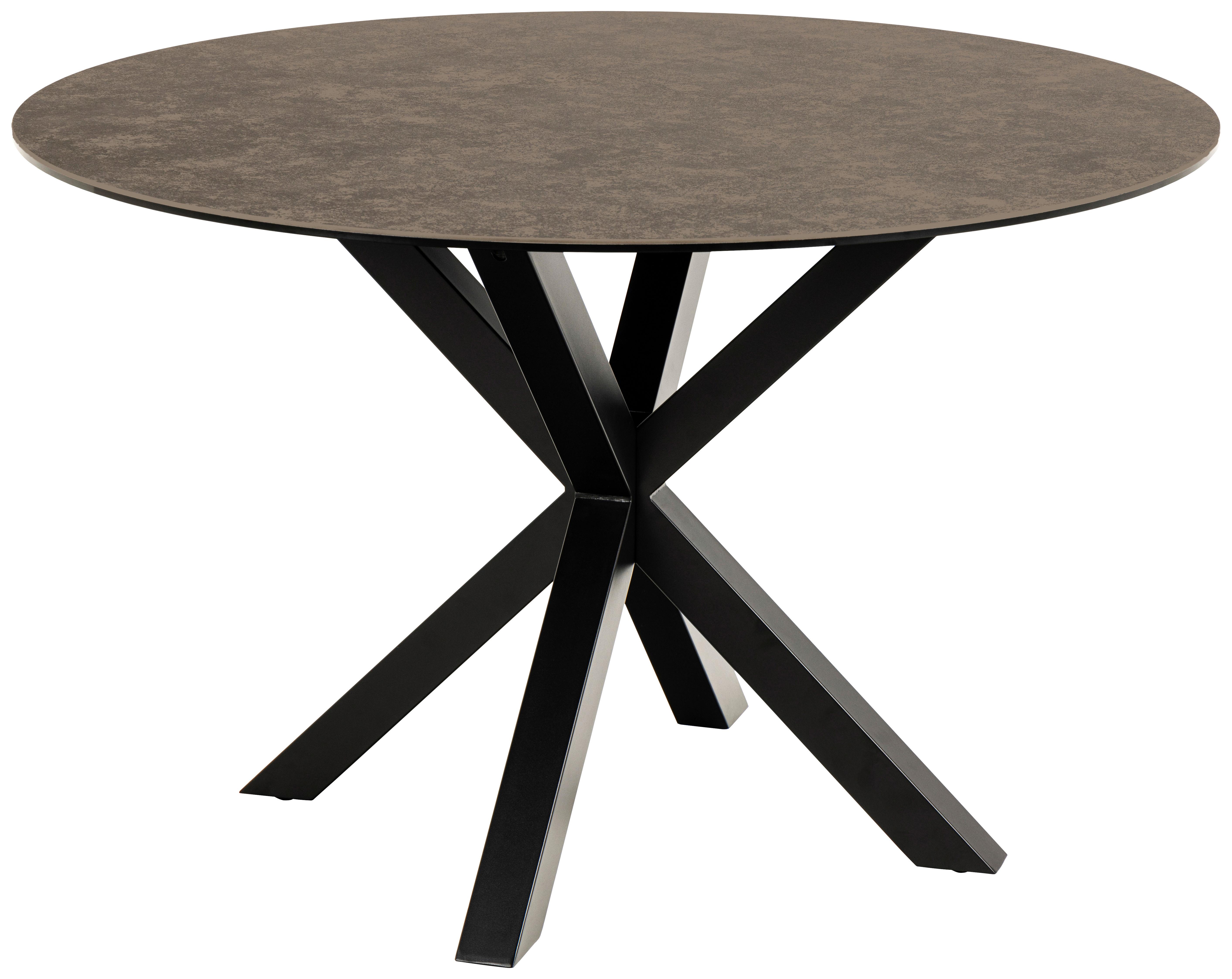 Esstisch Heaven 119x75,5cm Schwarz/braun - Schwarz/Braun, Trend, Keramik/Metall (119/119/75,5cm) - MID.YOU