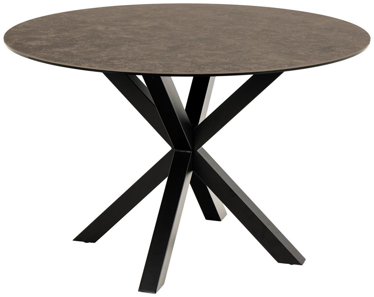 Esstisch Heaven 119x75,5cm Schwarz/braun - Schwarz/Braun, Trend, Keramik/Metall (119/119/75,5cm) - MID.YOU