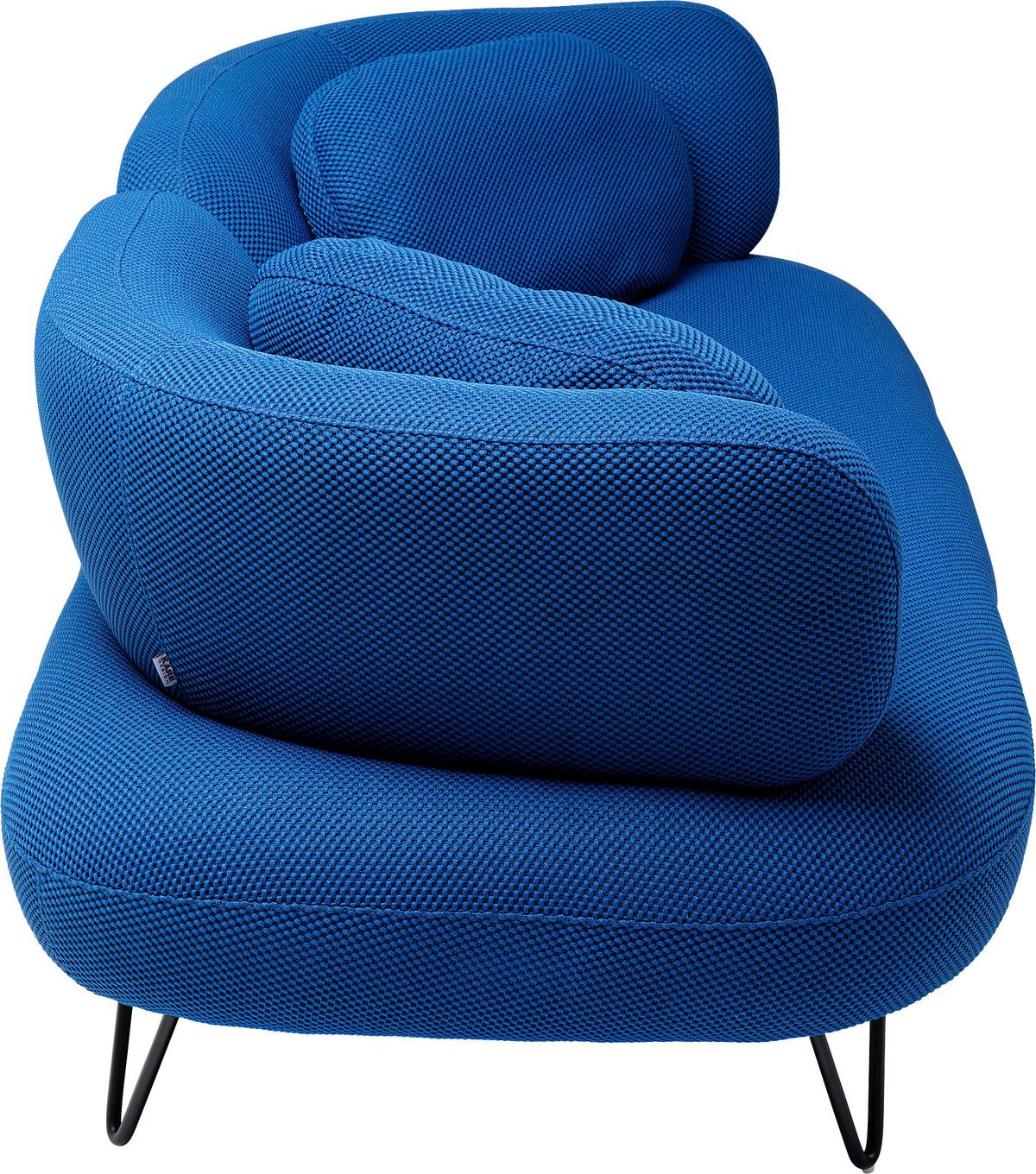 2-Sitzer-Sofa Beppo Blau B: 182 cm - Blau/Schwarz, Design, Textil (182/72/94cm) - Kare-Design