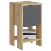 Nočný stolí EMA dekor dub bledý - grafitová/farba duba, Design, kompozitné drevo (30/55/30cm) - Livetastic