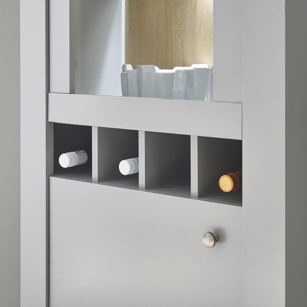 Wohnwand Chambord Hellgrau/Eichefarben B: 317cm - Eichefarben/Hellgrau, Design, Holzwerkstoff (317/201/44cm) - MID.YOU