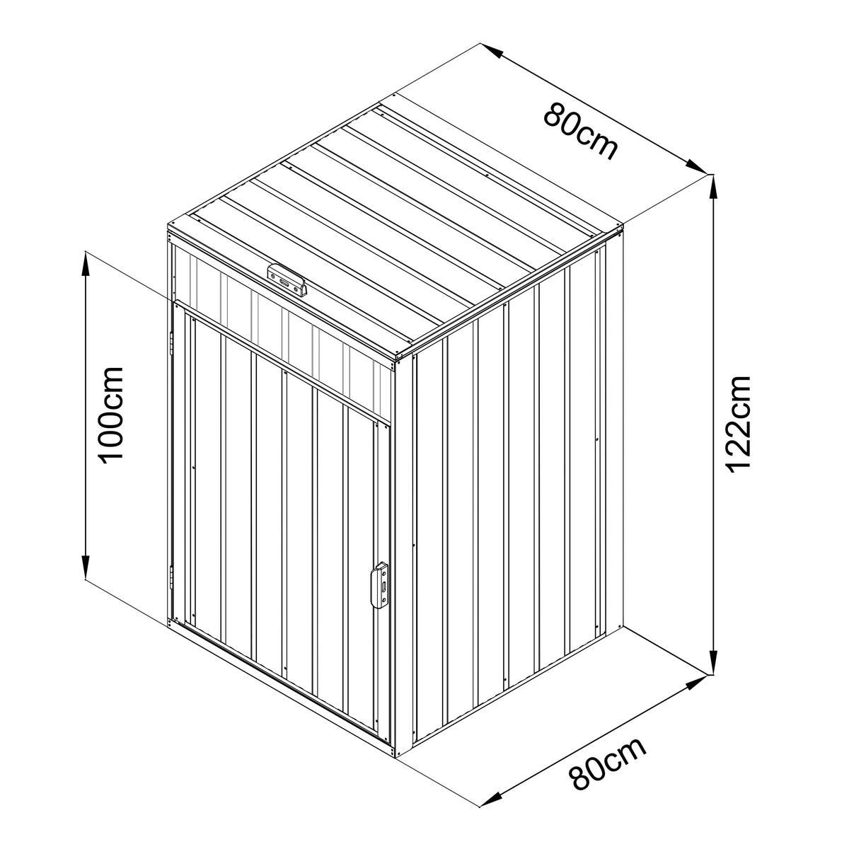 Mülltonnenbox A093.010.10 - Anthrazit, KONVENTIONELL, Metall (80/80/122cm) - Ambia Garden