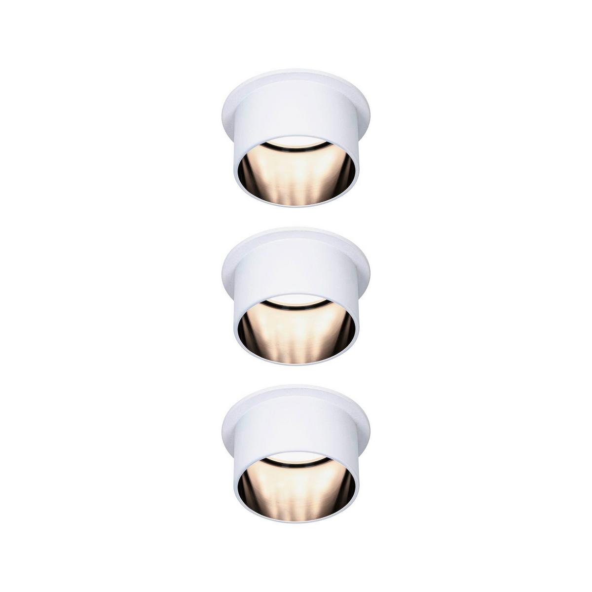 Deckenleuchte 3er-Set Ø 6,8 cm 3-Flammig, dimmbar - Schwarz/Weiß, Basics, Metall (6,8cm) - Paulmann