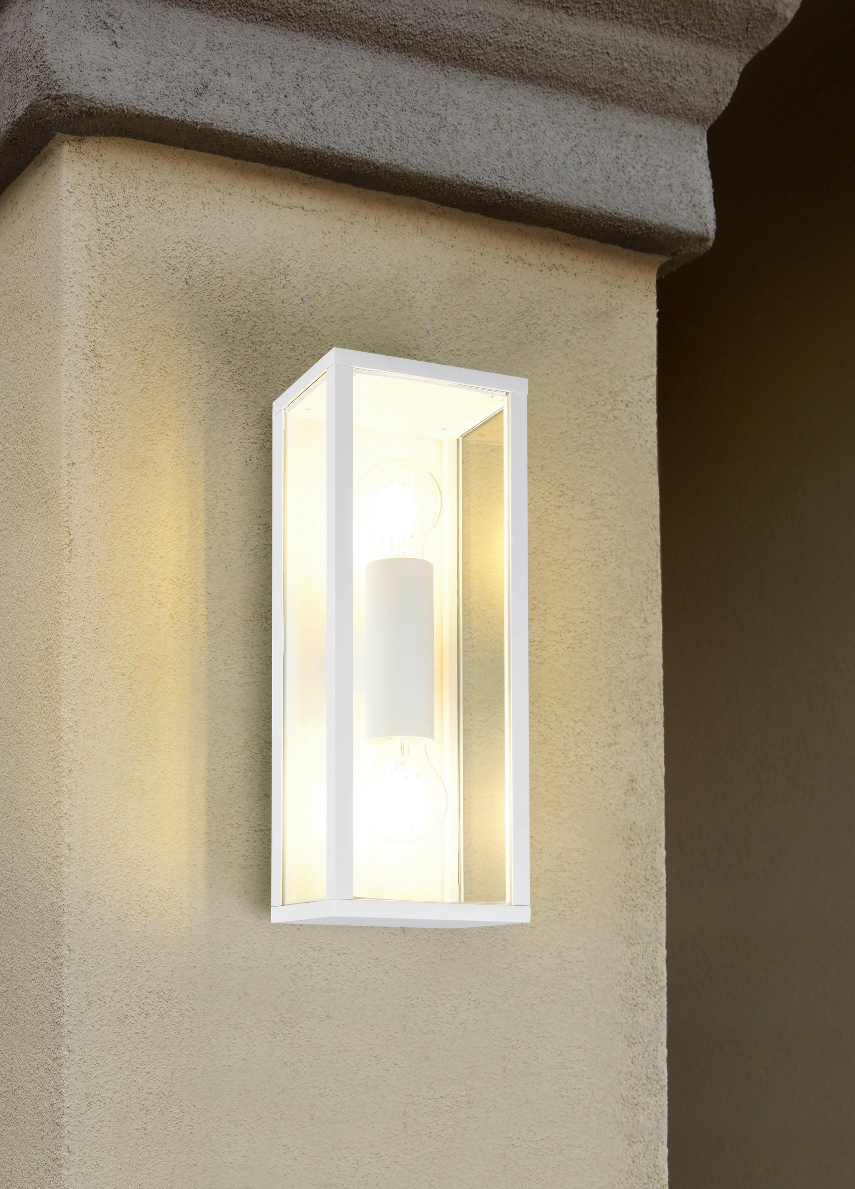 Außenwandleuchte 201860131 Garonne - Klar/Weiß, Basics, Glas/Metall (14/14/26cm) - Trio Leuchten