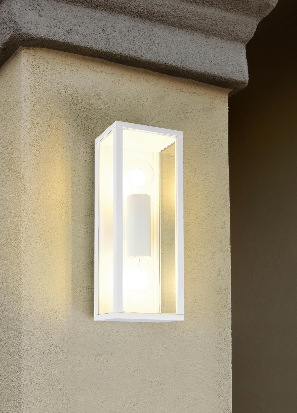 Außenwandleuchte 201860131 Garonne - Klar/Weiß, Basics, Glas/Metall (14/14/26cm) - Trio Leuchten